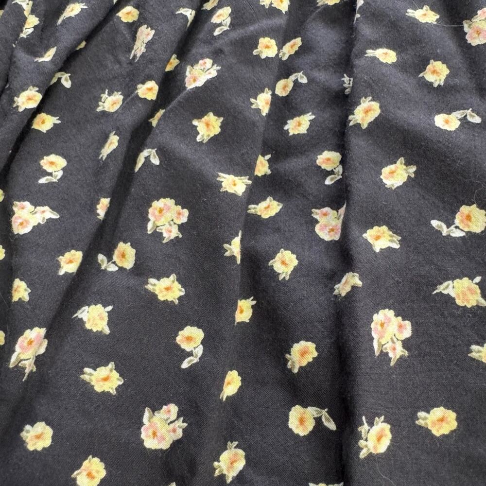 Billabong Women's Sz M Floral Print Off Shoulder Crop Top Blouse Black - Picture 2 of 6